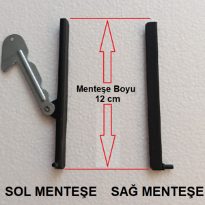 Motte Mini Fırın Ön Kapak Sol-Sağ Menteşe Seti-Siyah Cam Çıtası