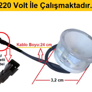 Bexel Davlumbaz Yuvarlak Led Aydınlatma Lambası-Beyaz Led Işık
