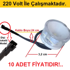 Toptan Yuvarlak Led Aydınlatma Lambası-Beyaz Led Işık-10 Adet